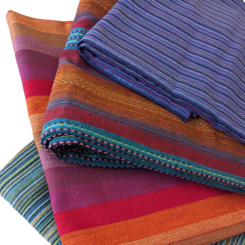 Soft cotton striped scarves, handwoven in Nepal by Shakti.ism