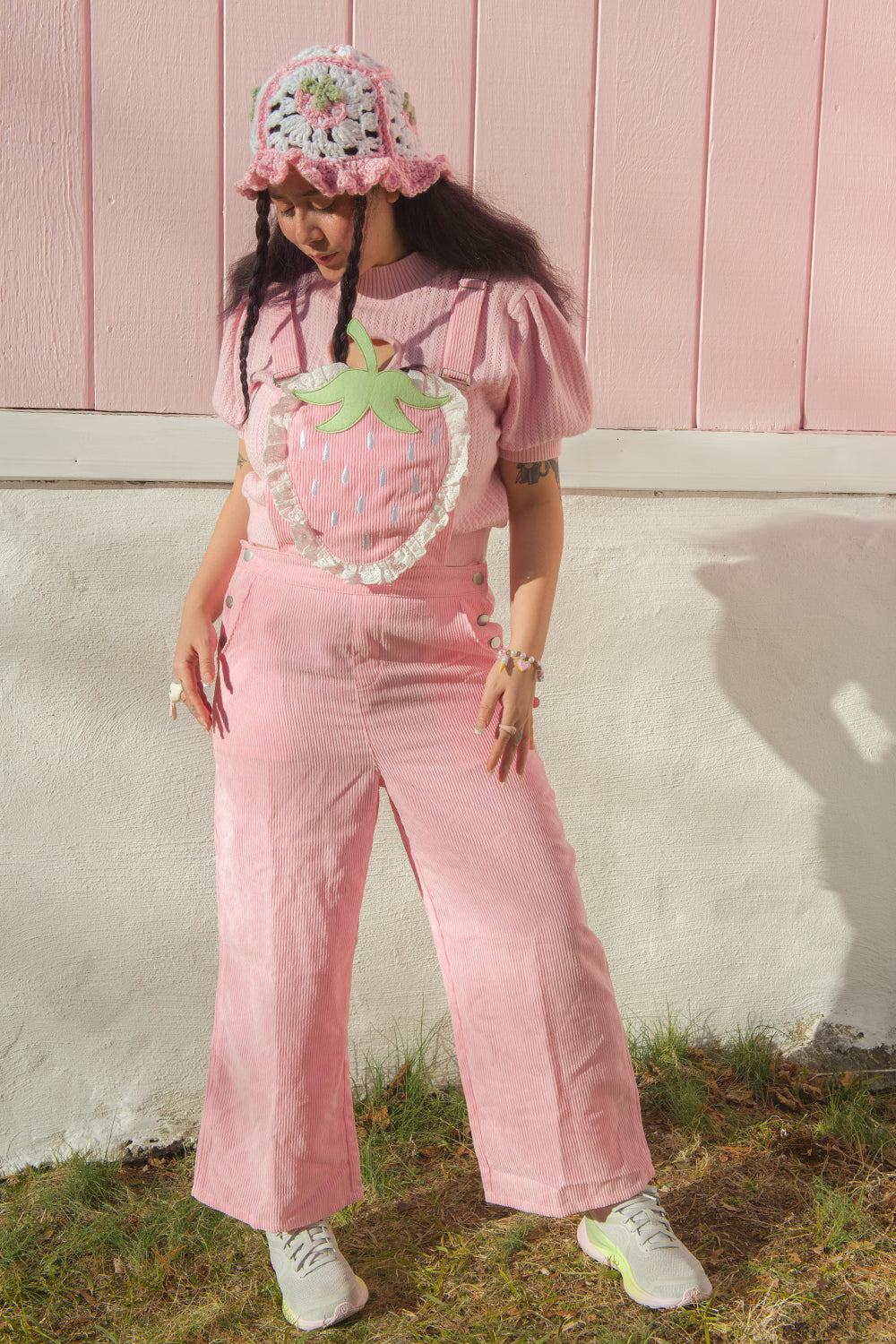 Pink Strawberry Overalls by Miss Candyholic