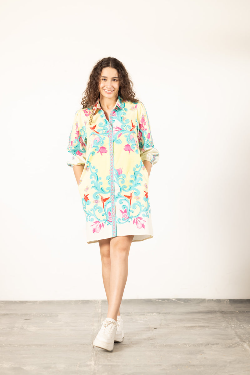 AQUA SCROLL AVA DRESS by Maude Vivante