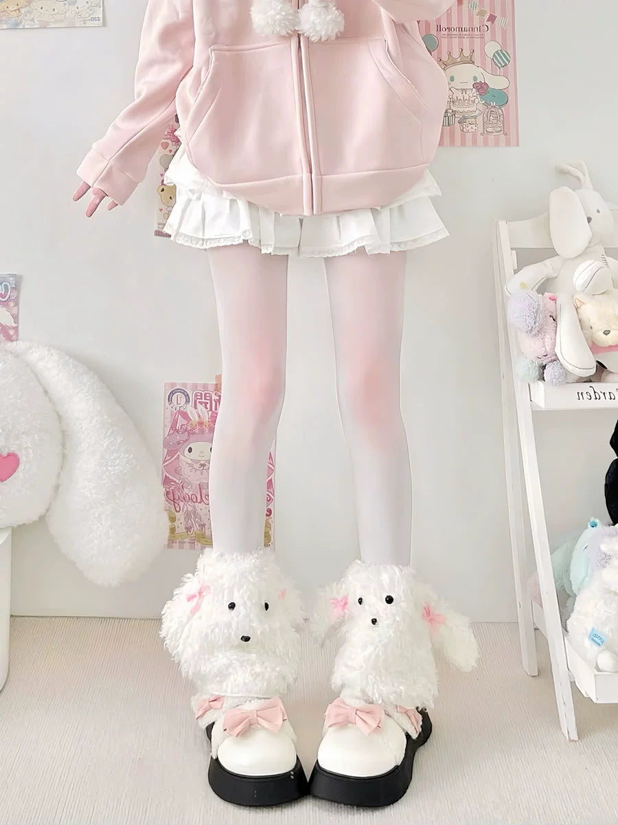 Plush Dog Leg Warmers | Winter Leg Covers | Cute Leg Warmers by Land Decora