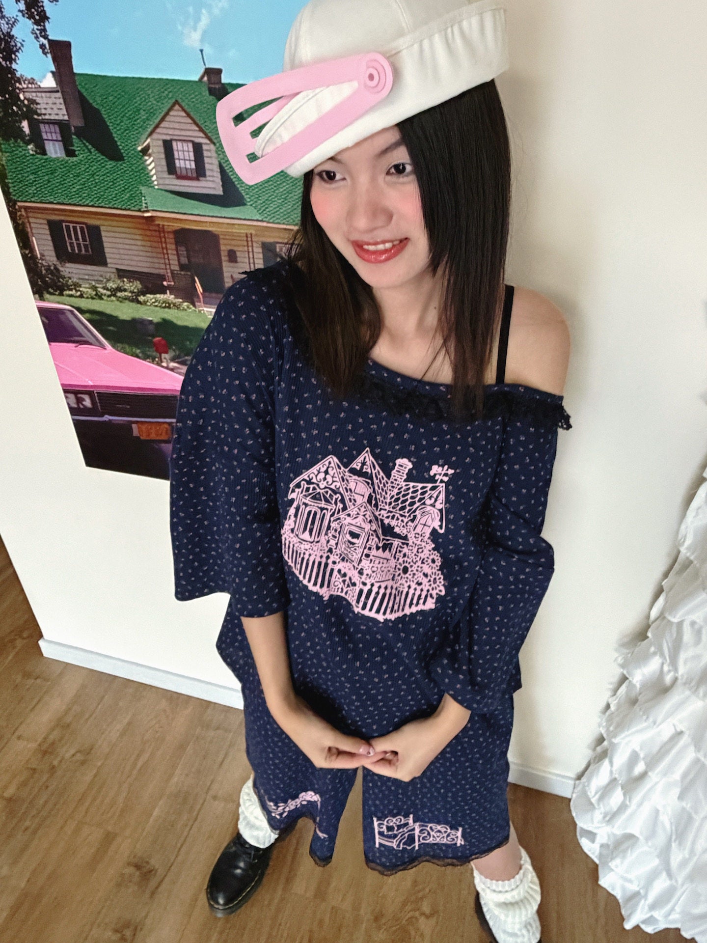 Floral Off Shoulder Top | Kawaii Japanese Girly Fashion | Bunnybunnygun by Land Decora