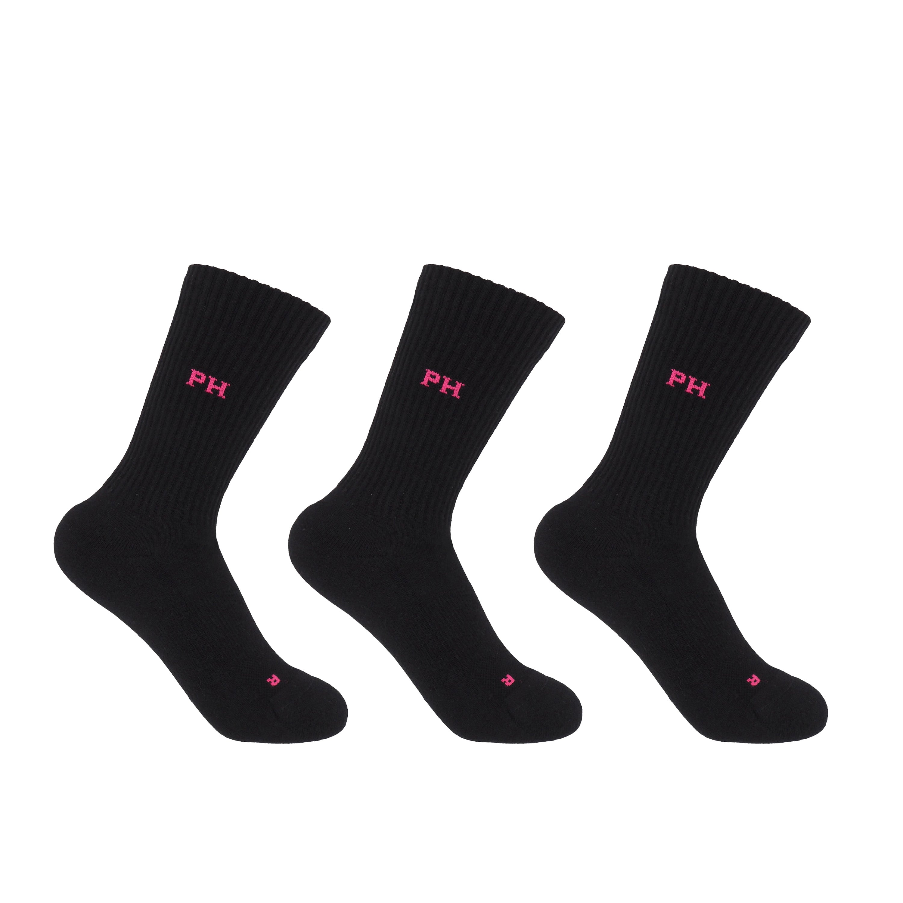 3 Pack Essential Women's Sport Socks - Black by Peper Harow