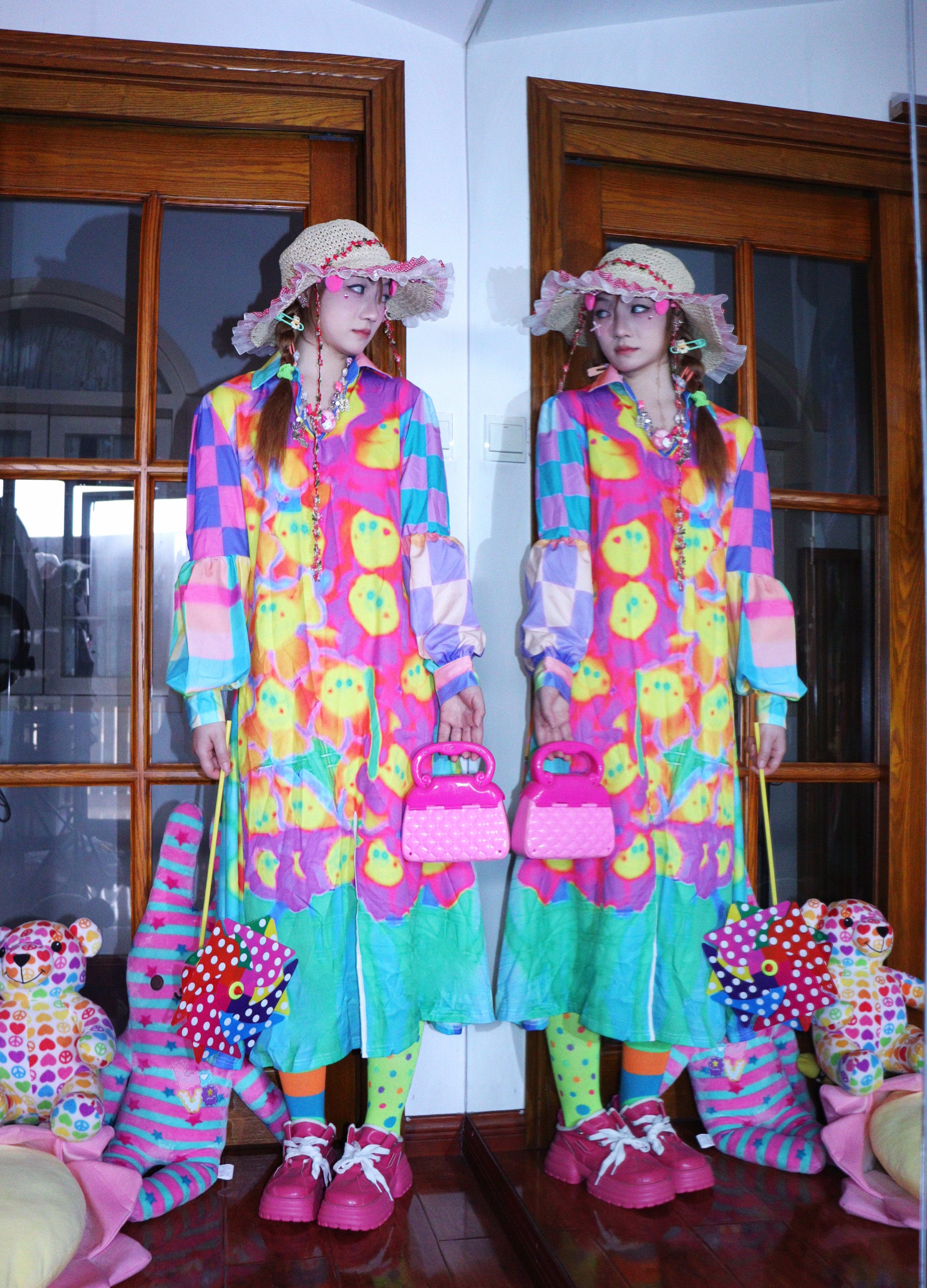 Vintage Clown Dot Midi Dress - LEERROO by Land Decora