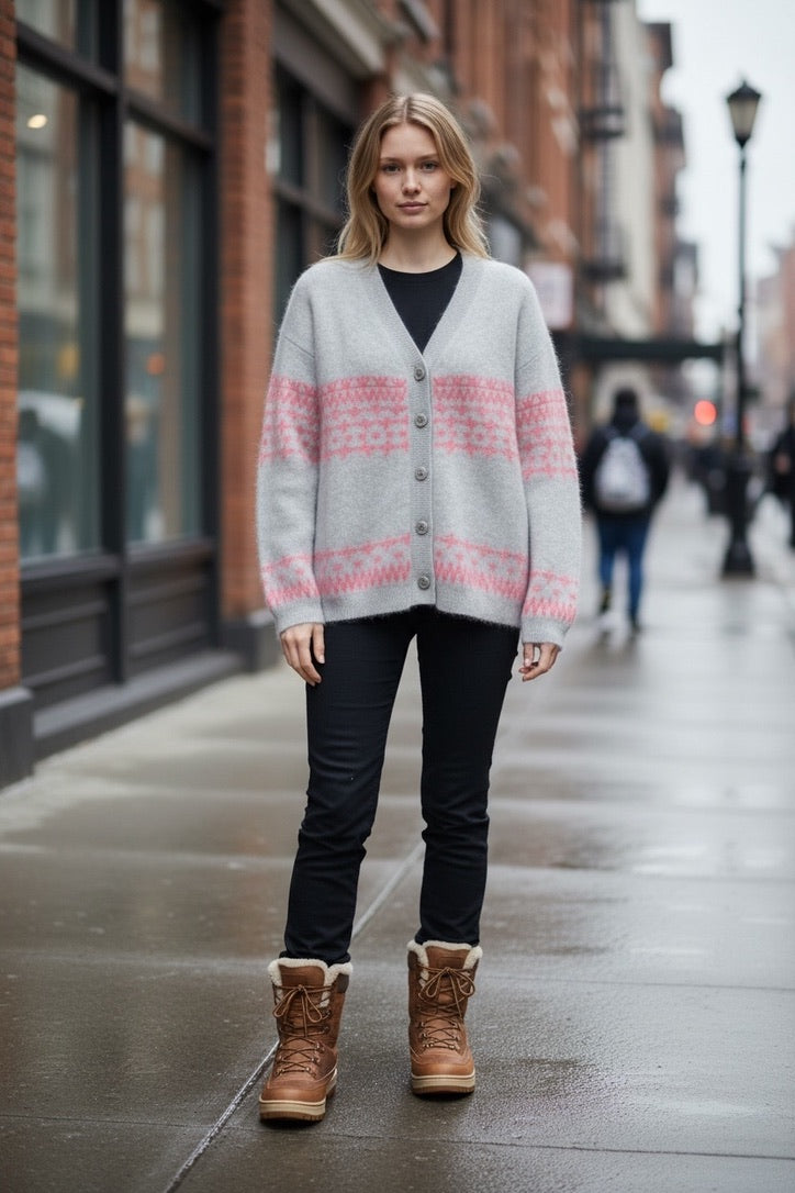 Colorush Brushed Surf Fairisle Cardigan by Sierra Deene