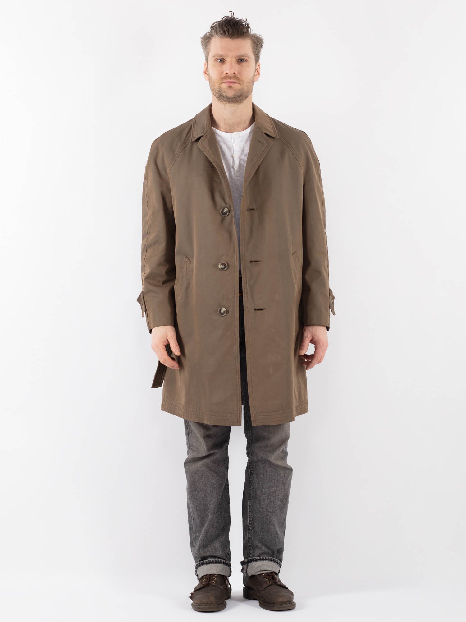 Vintage 70's Men Mac Coat in Brown by Northern Grip