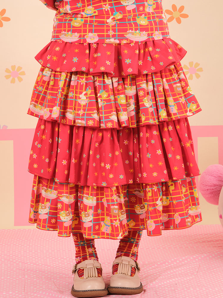 Kawaii Two-Tone Cake Skirt Lolita - NIKKOU by Land Decora