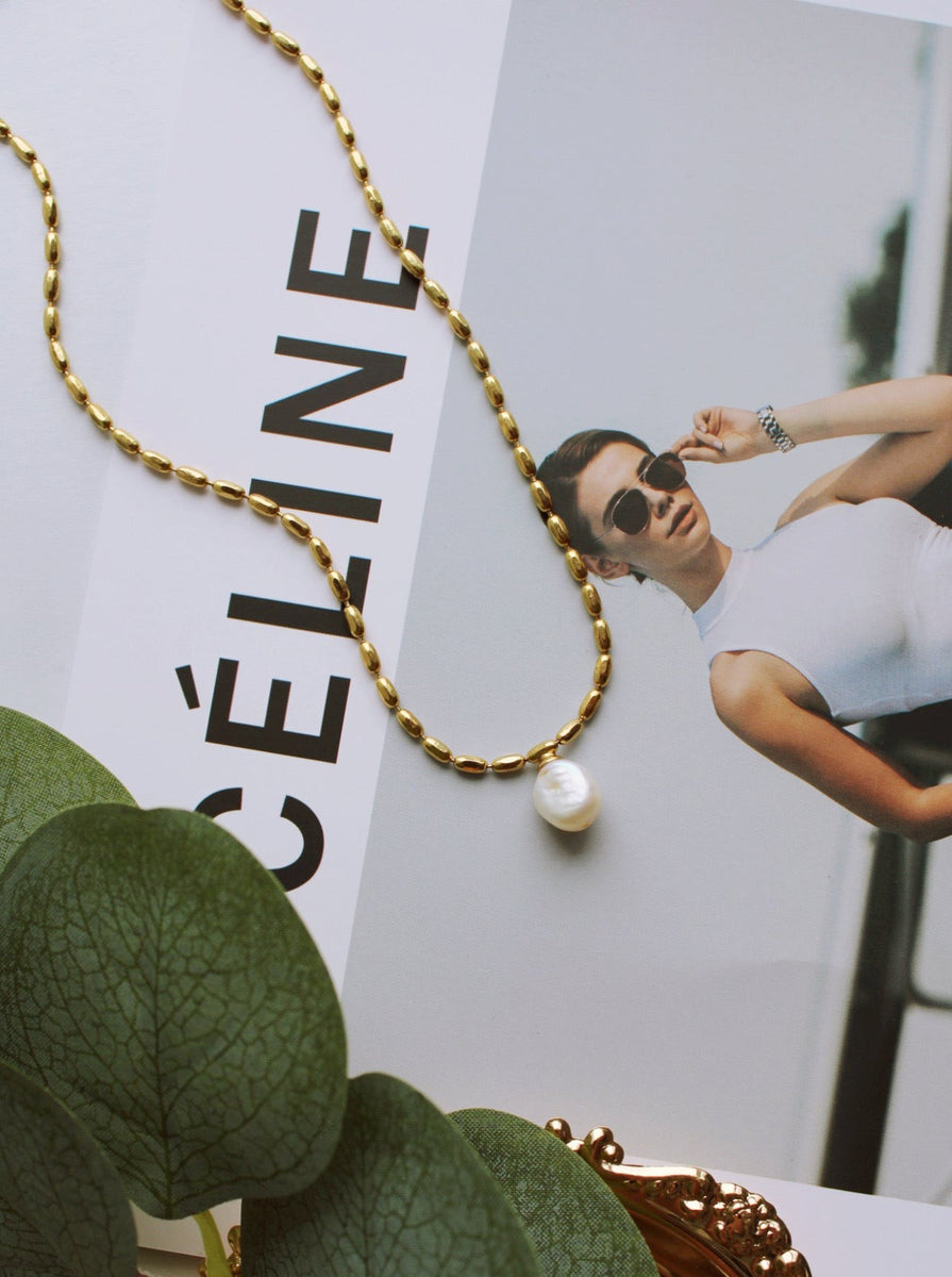 LORNA PEARL NECKLACE IN GOLD (WATERPROOF & 18K GOLD FILLED) by RAËLIV