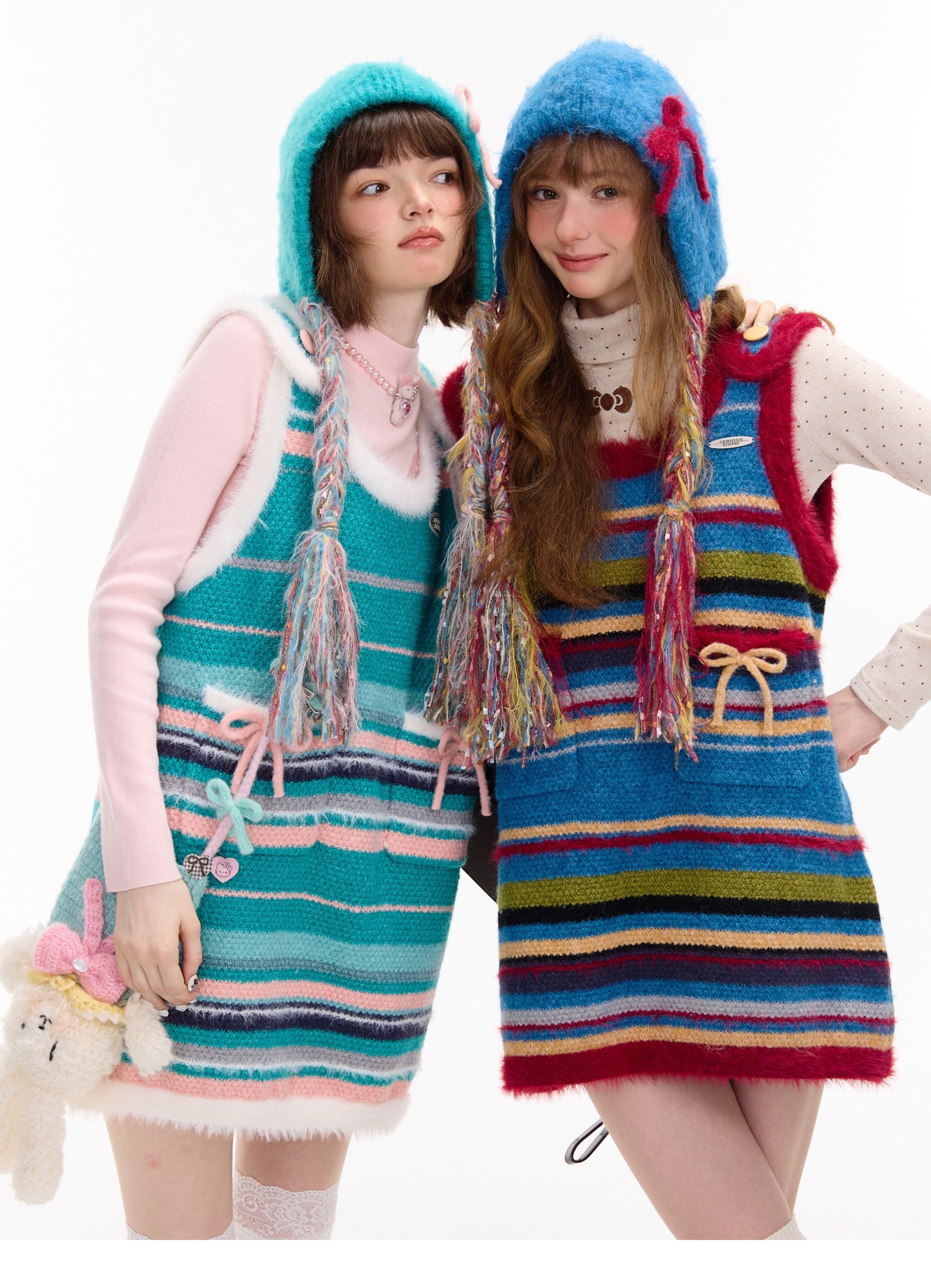 American Retro Knit Pinafore Dress - ziziFei by Land Decora