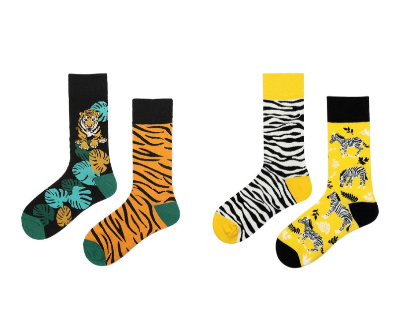 Decora Kei Mismatched Socks Mottled Animal by Land Decora