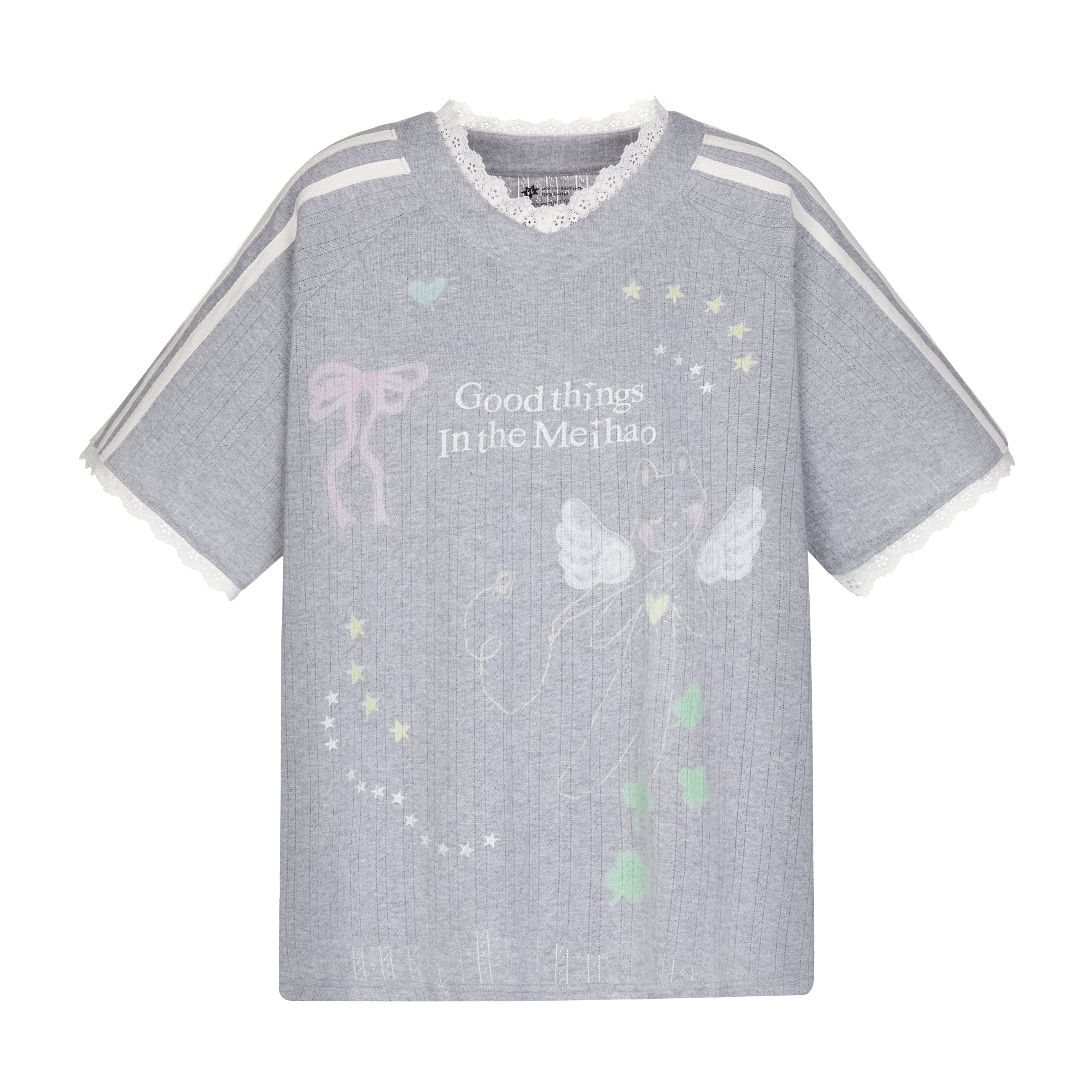 Blokette Jersey T-Shirt | Dreamy Graffiti Sporty Girl Top | Harajuku Fashion by Land Decora
