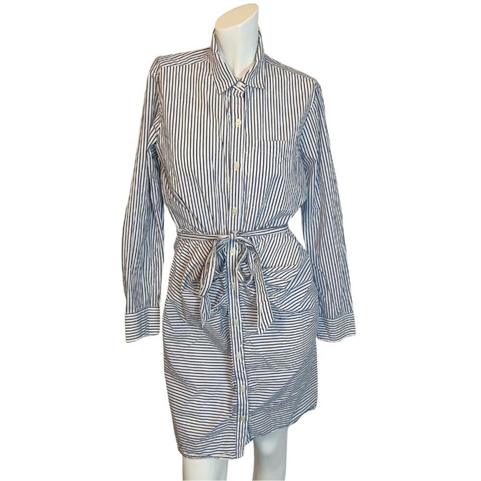 GAP Blue White Striped Shirt Dress Button Up Long Sleeve Women's Size by Hot Girl Secondhand