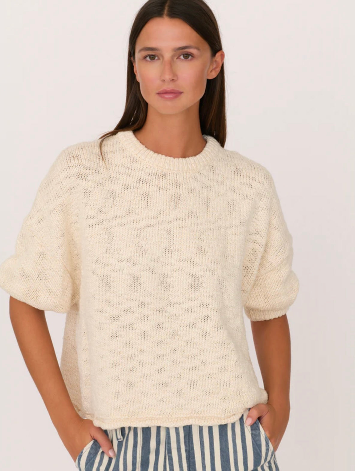 Secular Cali Rolled 3/4 Sleeve Sweater by Sierra Deene