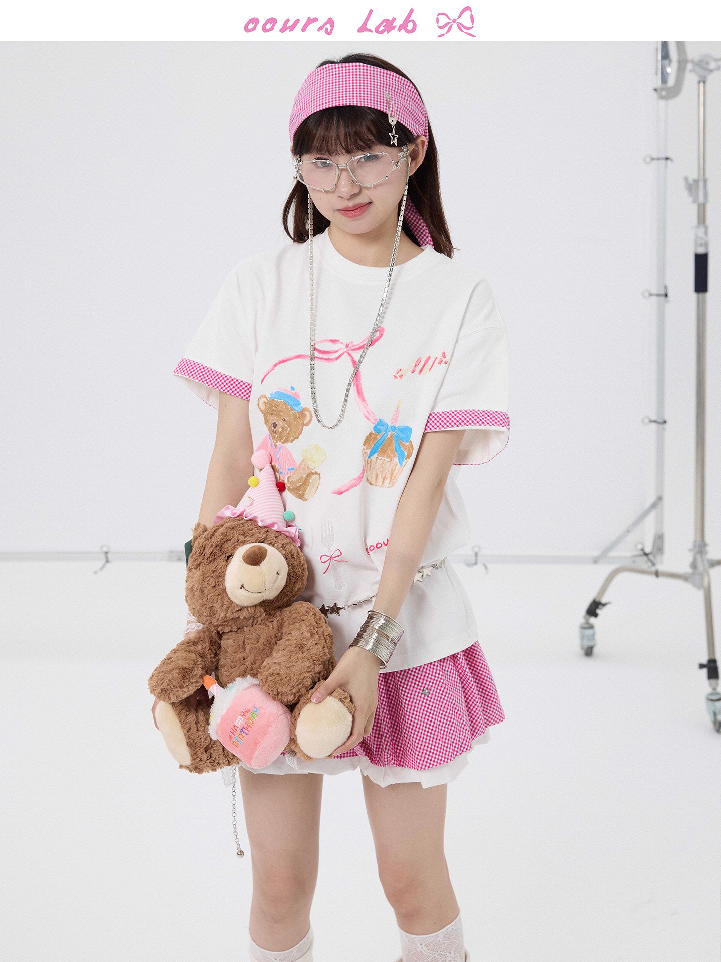 Kawaii Bear Print Oversized Tee - OOURSLAB by Land Decora