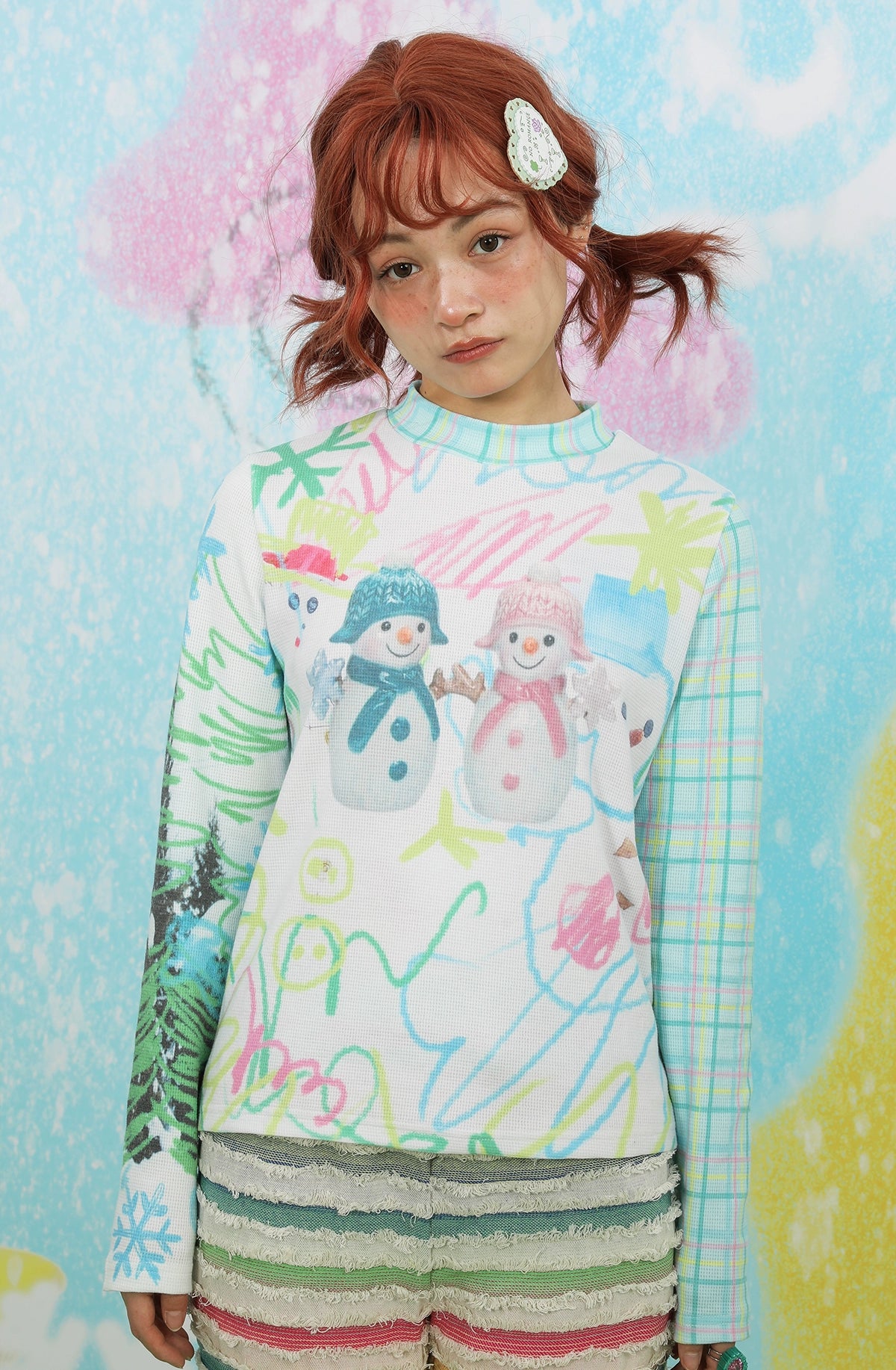Decora Kei Winter Snowman Sweatshirt | FruFru Harajuku Fashion by Land Decora