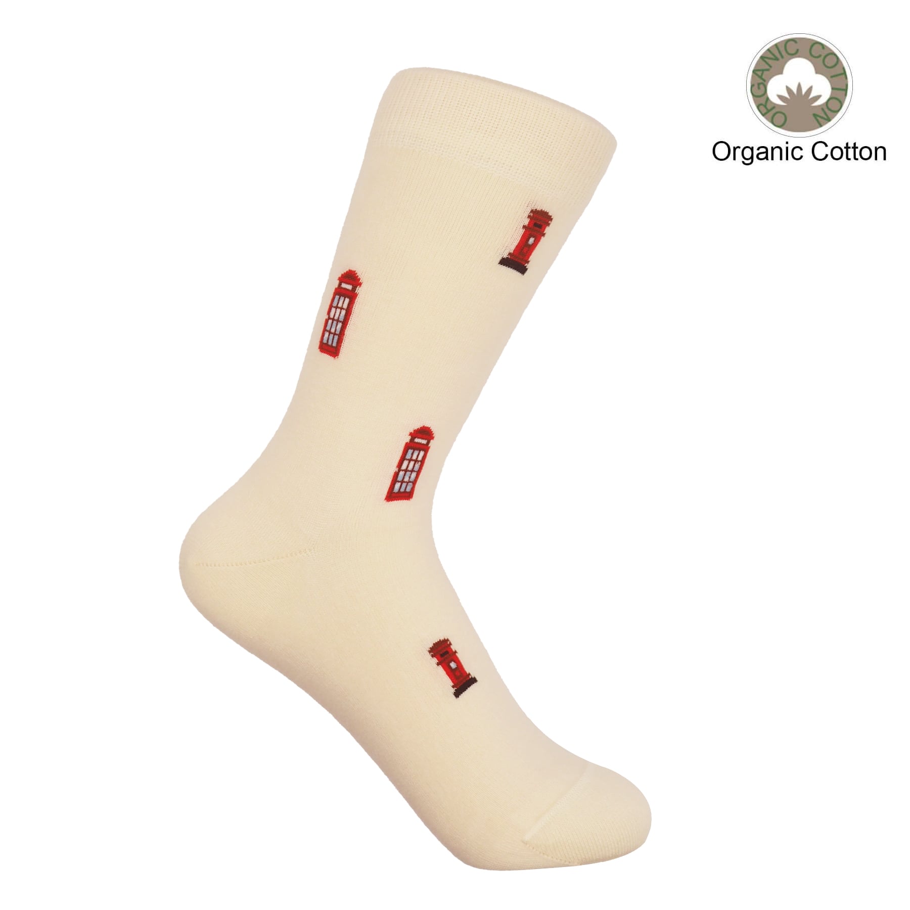 Post Box Women's Socks - Cream by Peper Harow