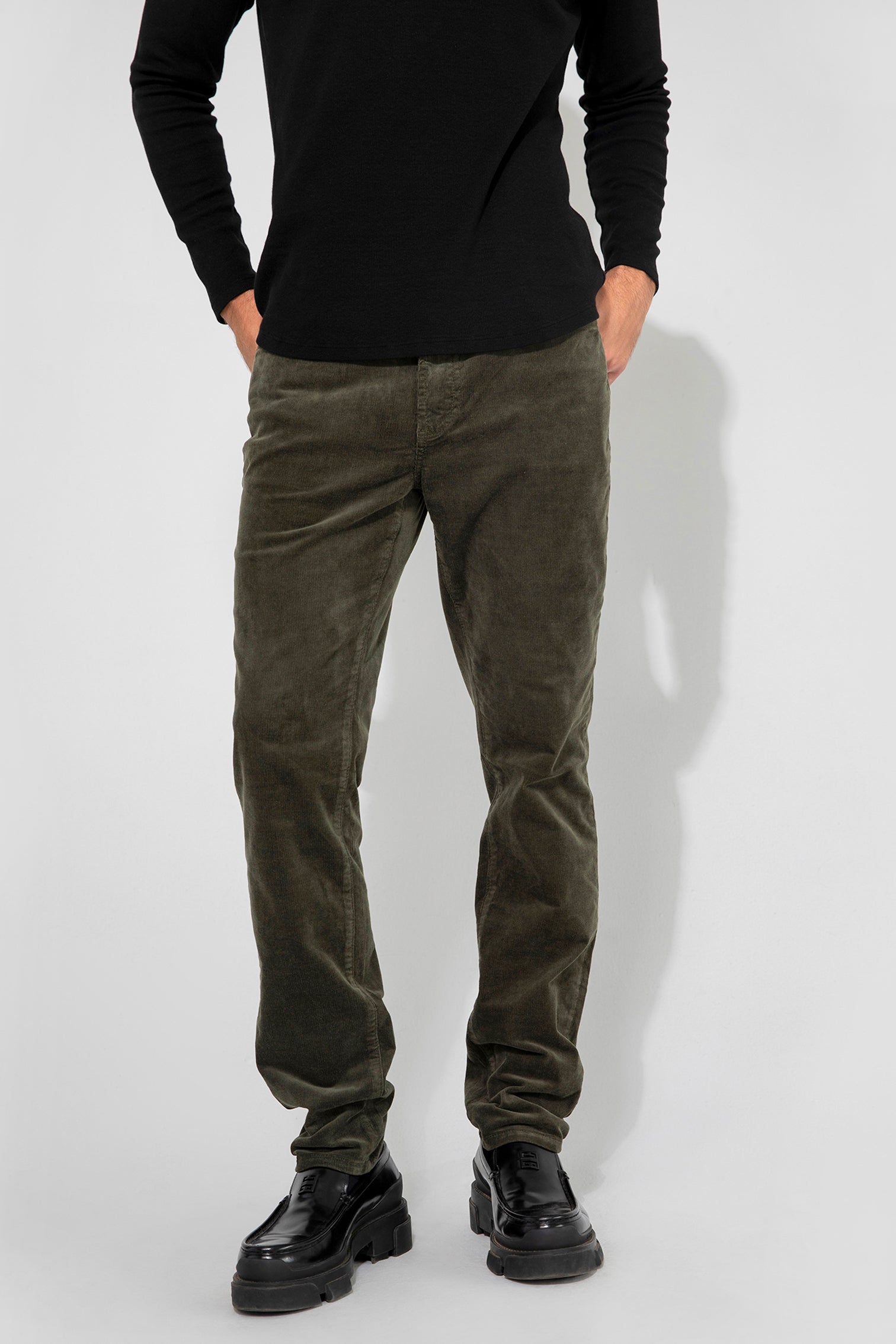 Brando Needle Cord Juniper Stretch Slim Jean by MONFRERE
