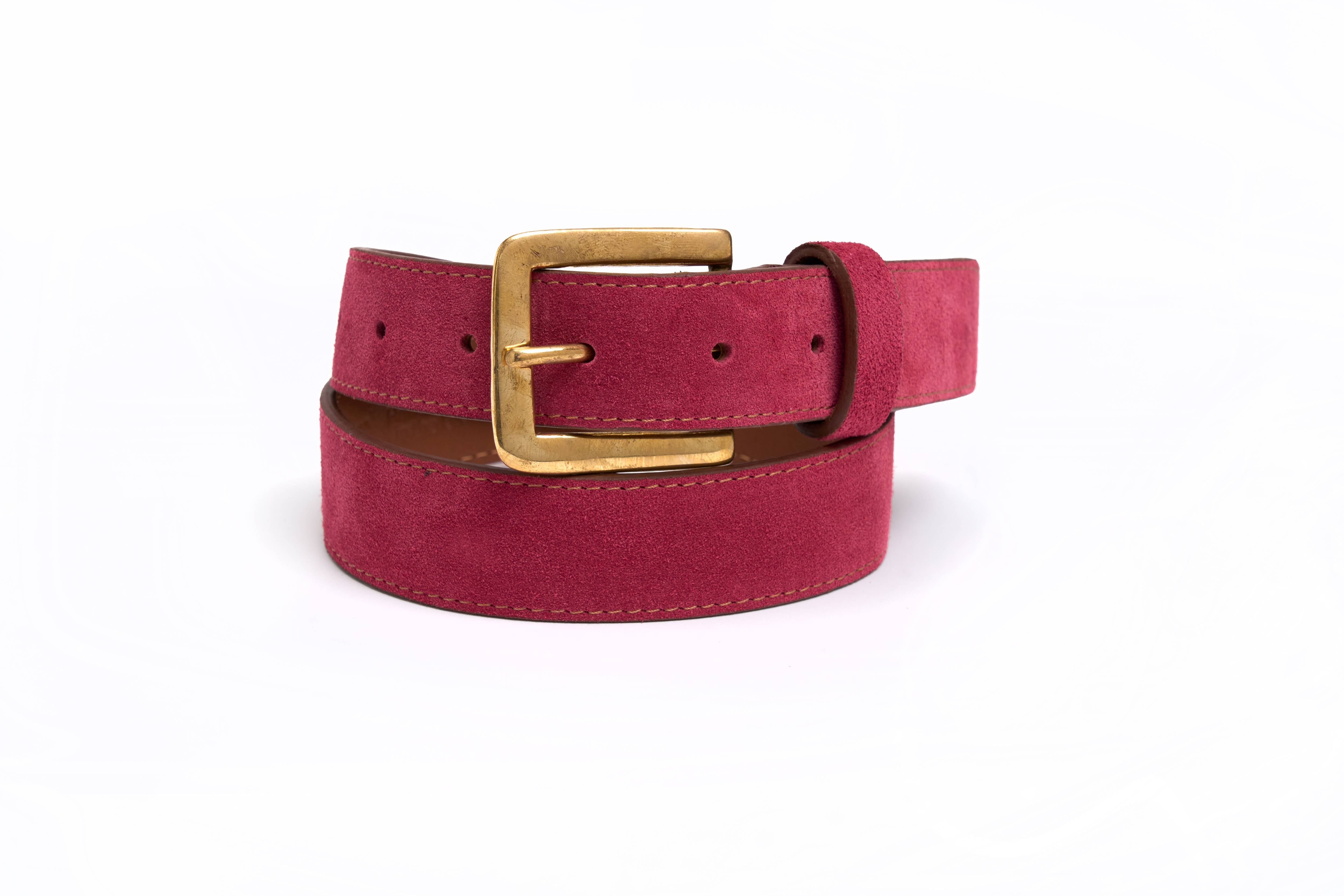 Suede Belt in Strawberry Pink by Belmont GB
