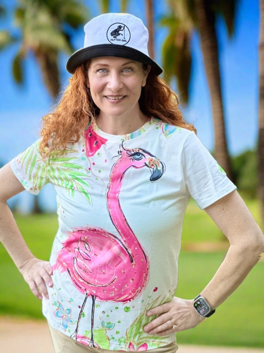 Big Flamingo Tee by Putter Girl
