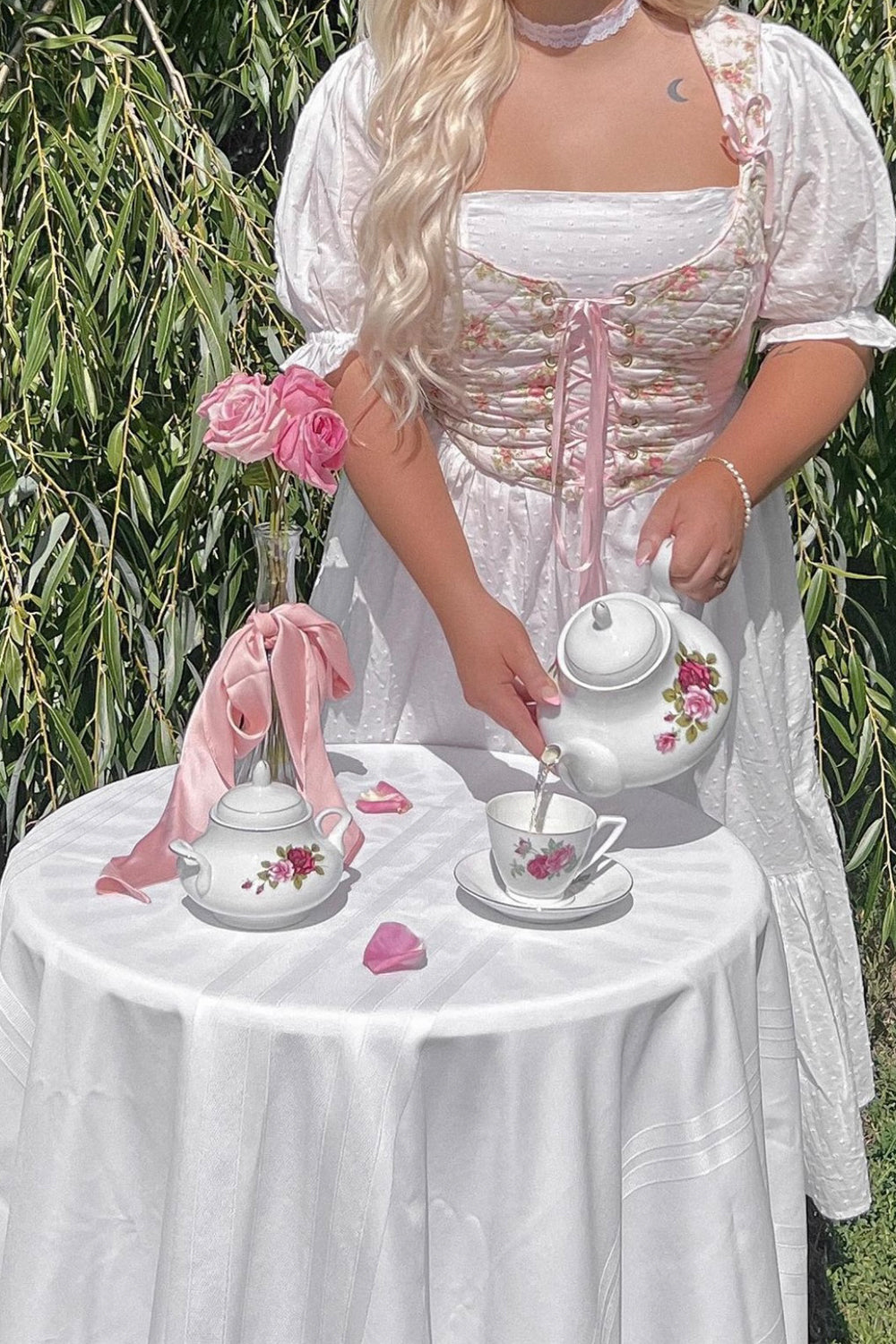 Pink Rose Corset Top by Miss Candyholic