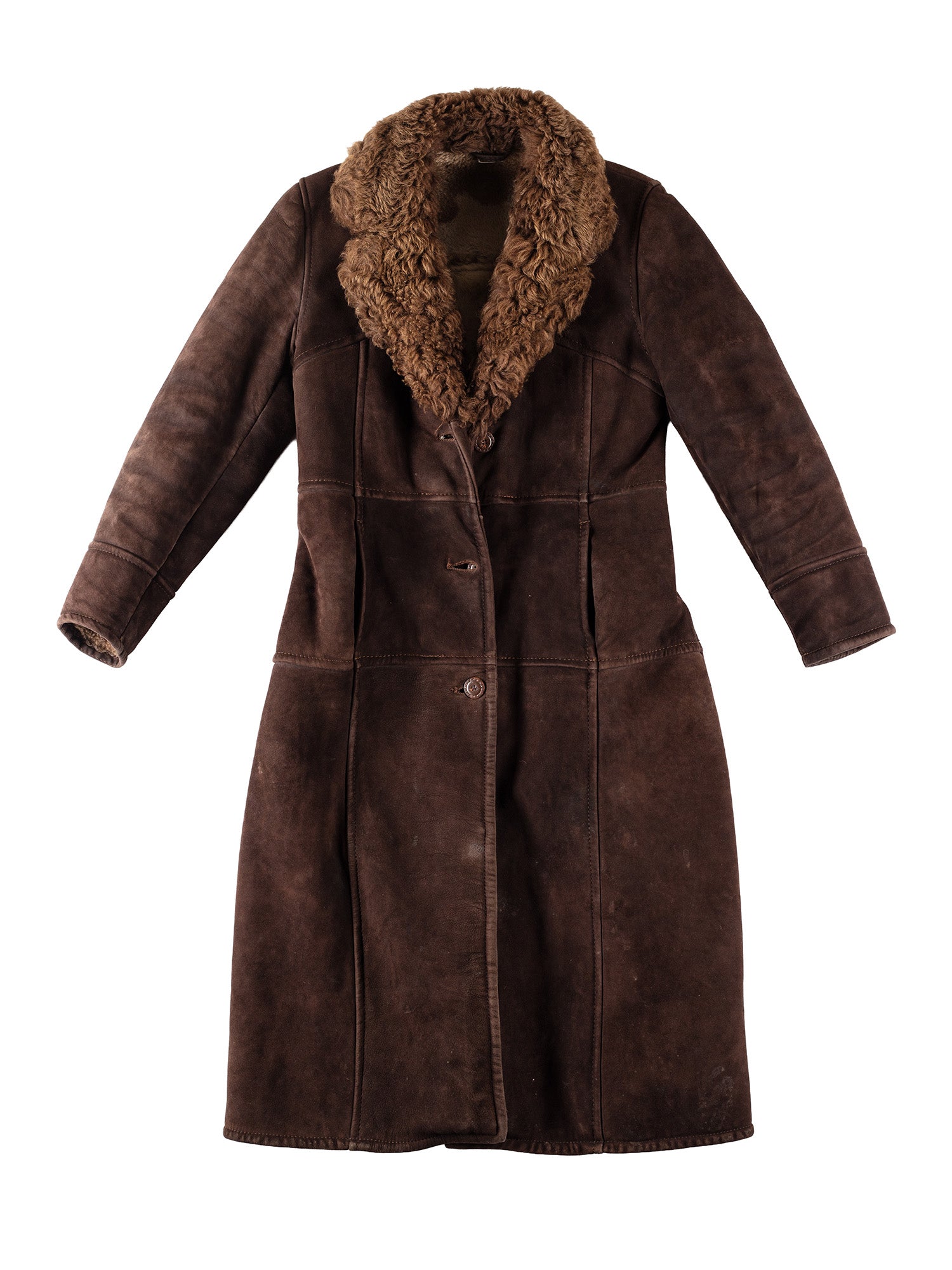 Vintage 70's Women Penny Lane Sheepskin Coat in Brown by Northern Grip
