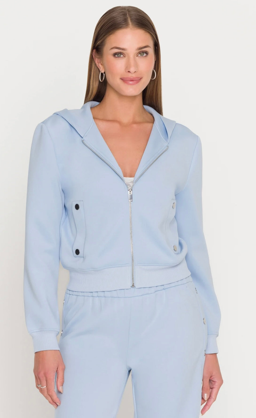 Generation Love Zira Scuba Hoodie in Light Blue by Sierra Deene