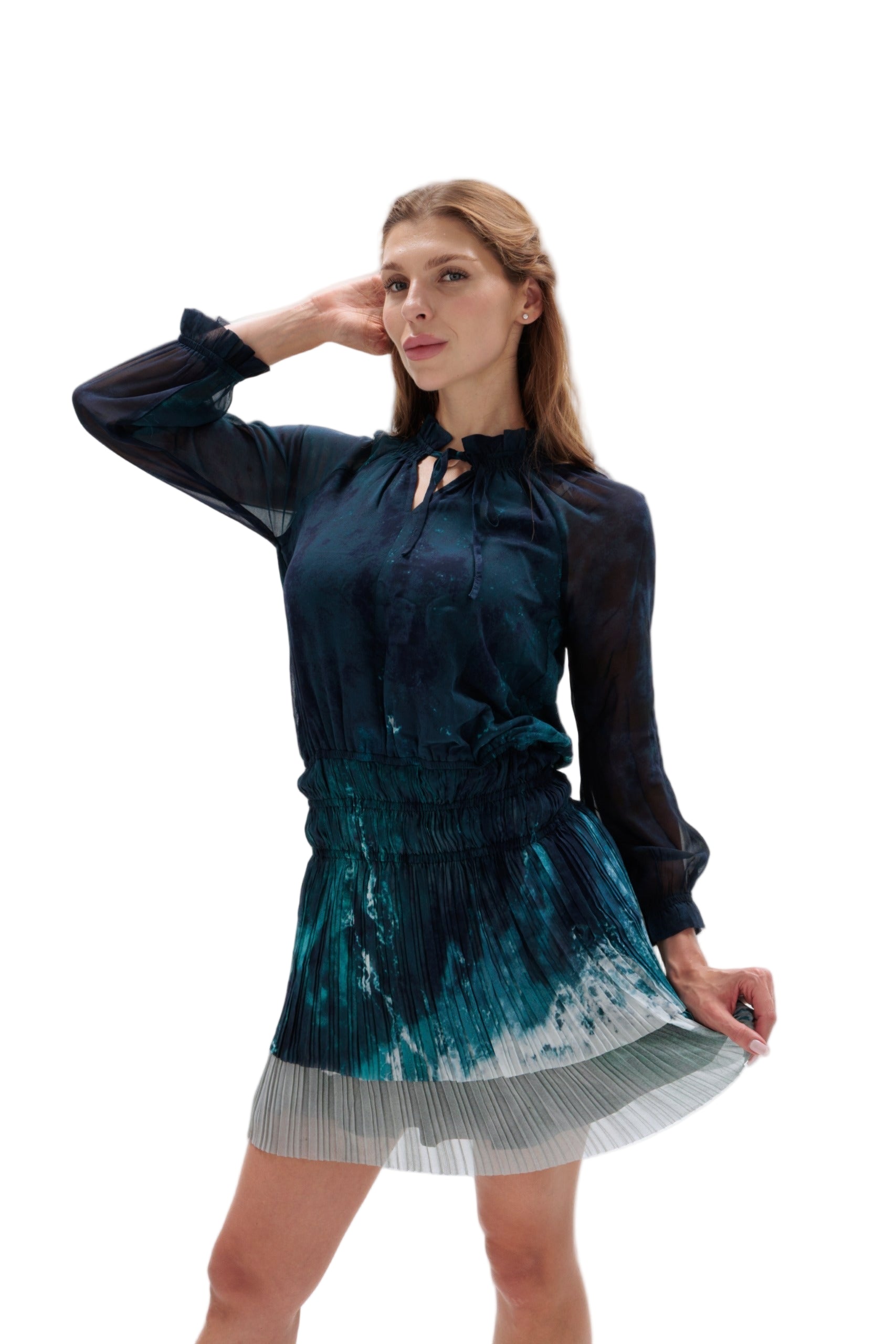 Sheer Ocean Pattern Cocktail Dress by Shore Darling Co.