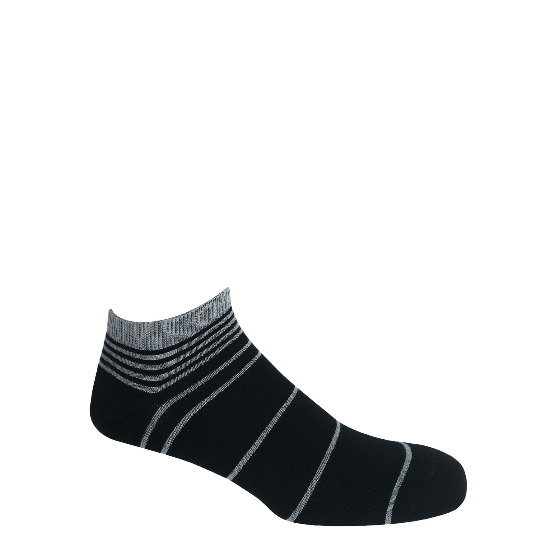 Retro Stripe Men's Trainer Socks - Onyx by Peper Harow