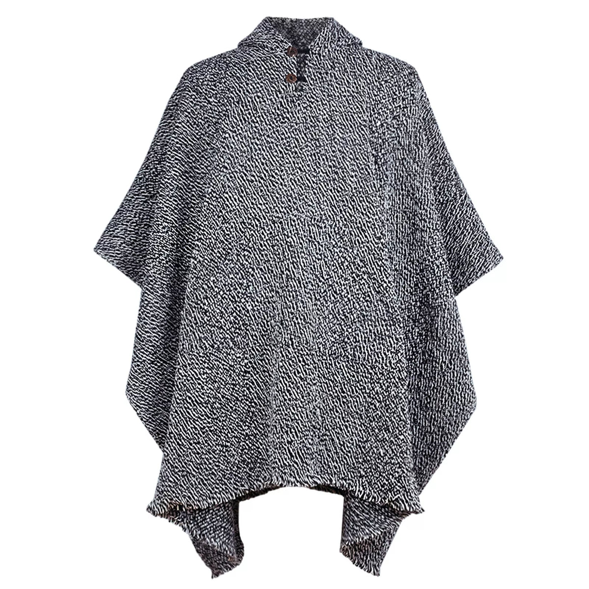 Unisex Llama Wool Poncho: Handwoven for Exceptional Warmth and Comfort by ECUALAMA