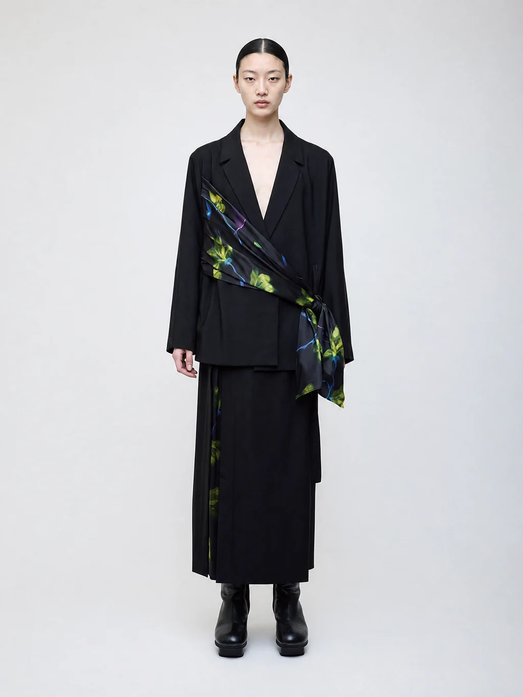 Nocturne bloom draped jacket -Yellow- by ASATO