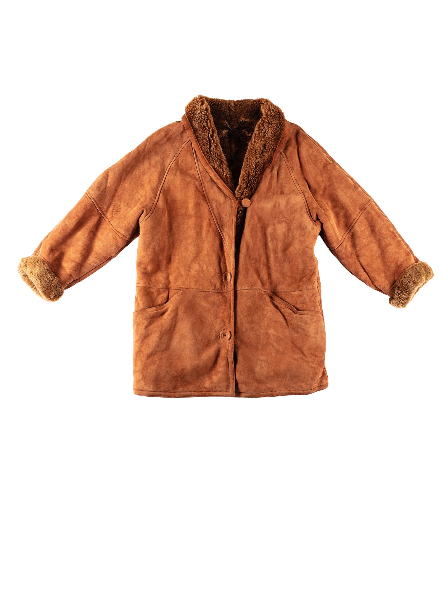 Vintage 80's Women Sheepskin Coat in Gray by Northern Grip