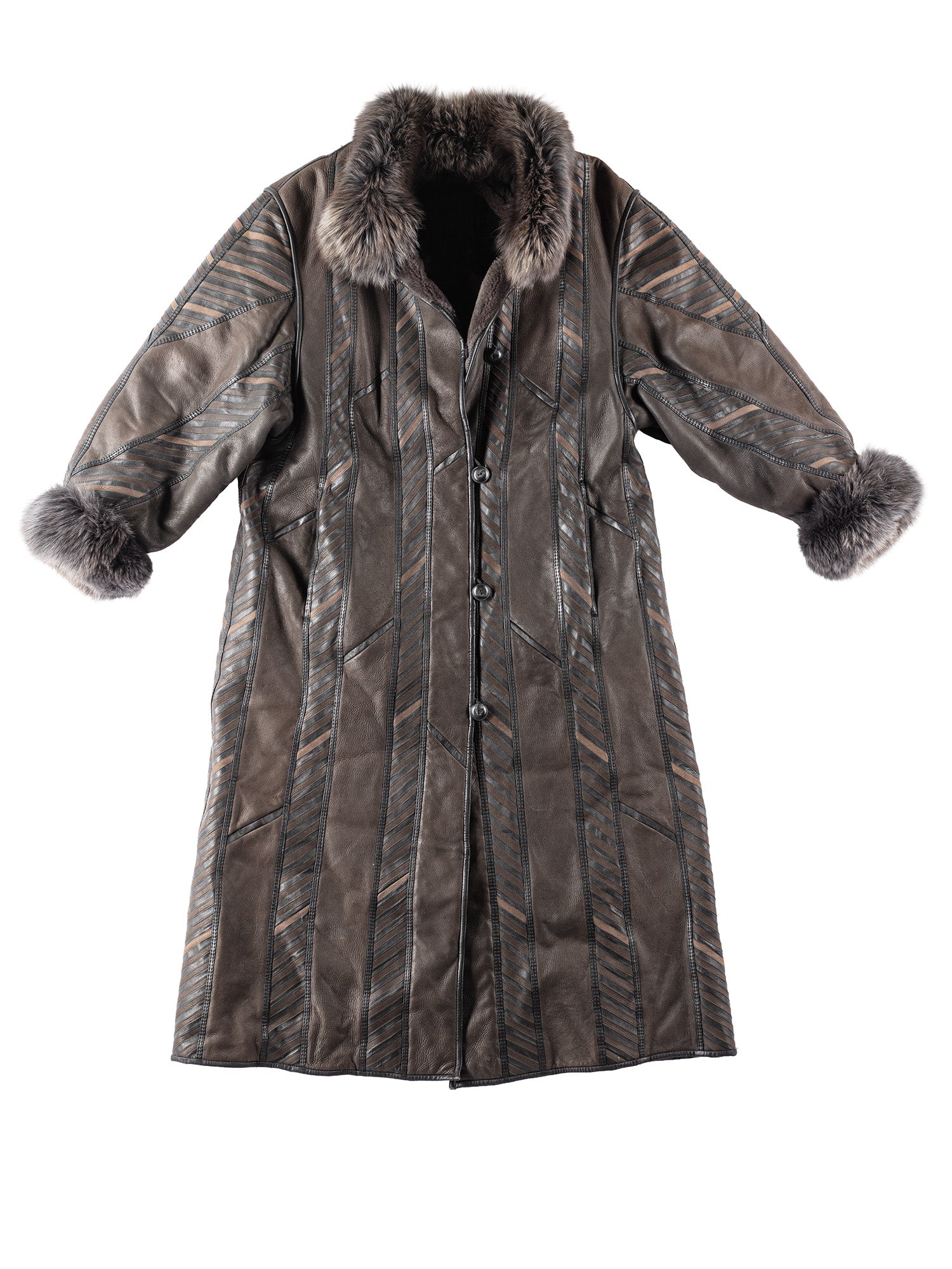 Vintage 90's Women Sheepskin Penny Lane Coat in Dark Brown by Northern Grip