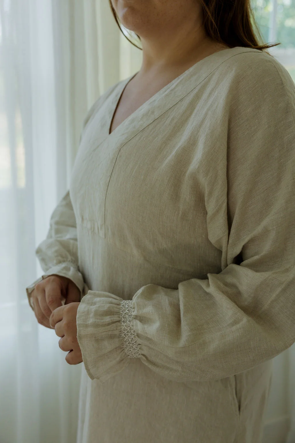 Sadie Maxi Dress - Oatmeal 100% Linen by Road to Rodanthe