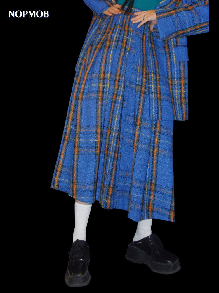 Vintage Plaid Pleated Skirt - NOPMOB by Land Decora