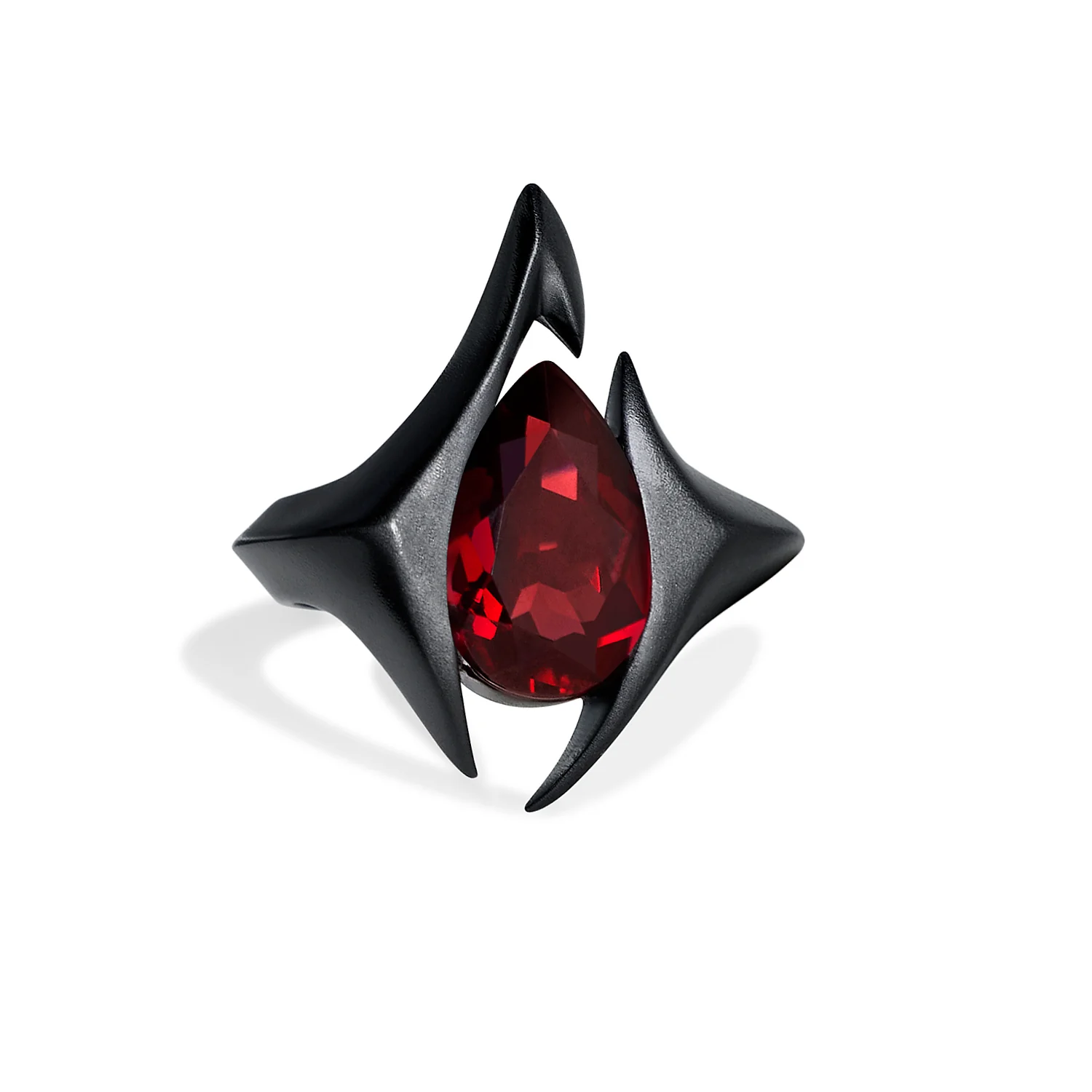 Core Ring | Matte Black & Garnet by Outsider Artist