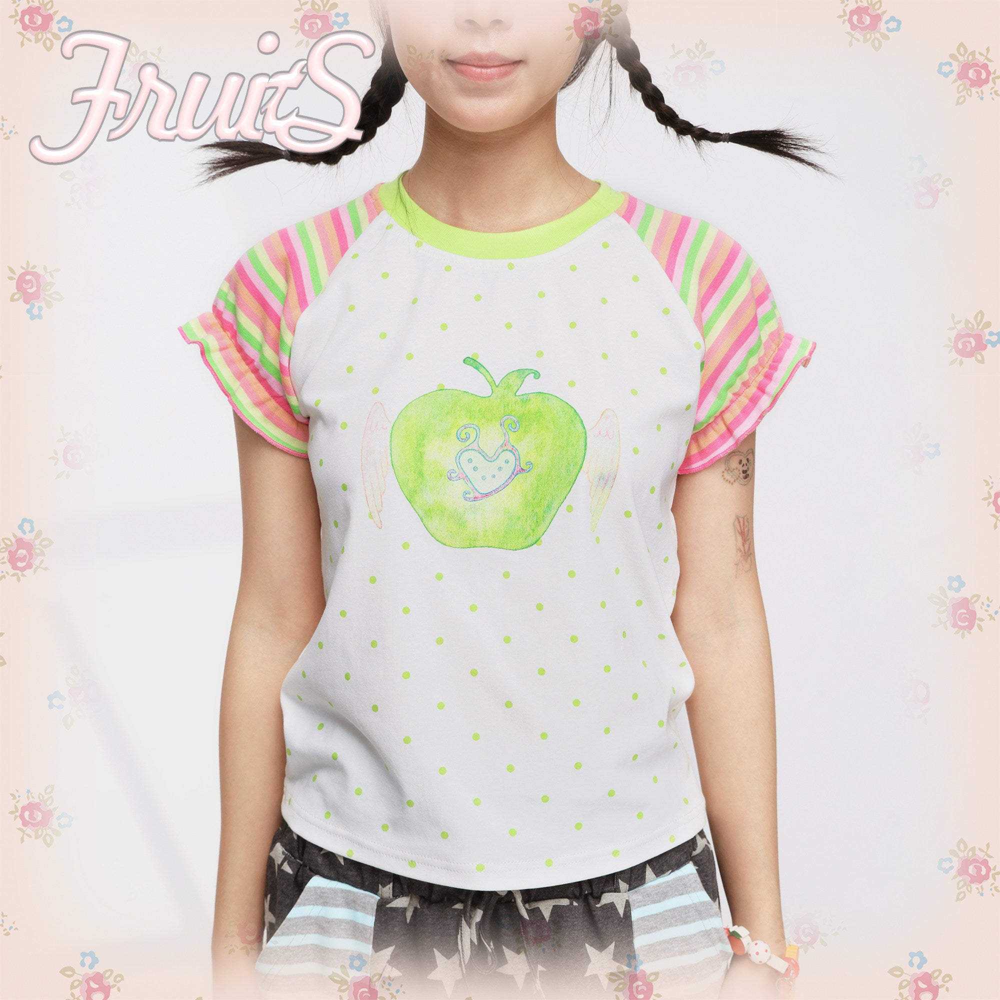 Apple Puff Sleeve Tee - FRUITS by Land Decora