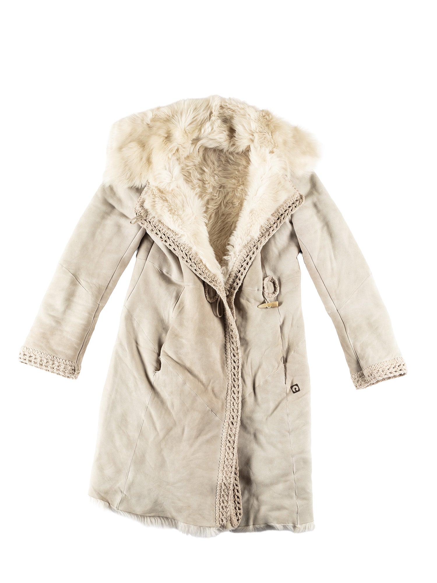 Vintage 70's Women Sheepskin Penny Lane Coat in Beige by Northern Grip