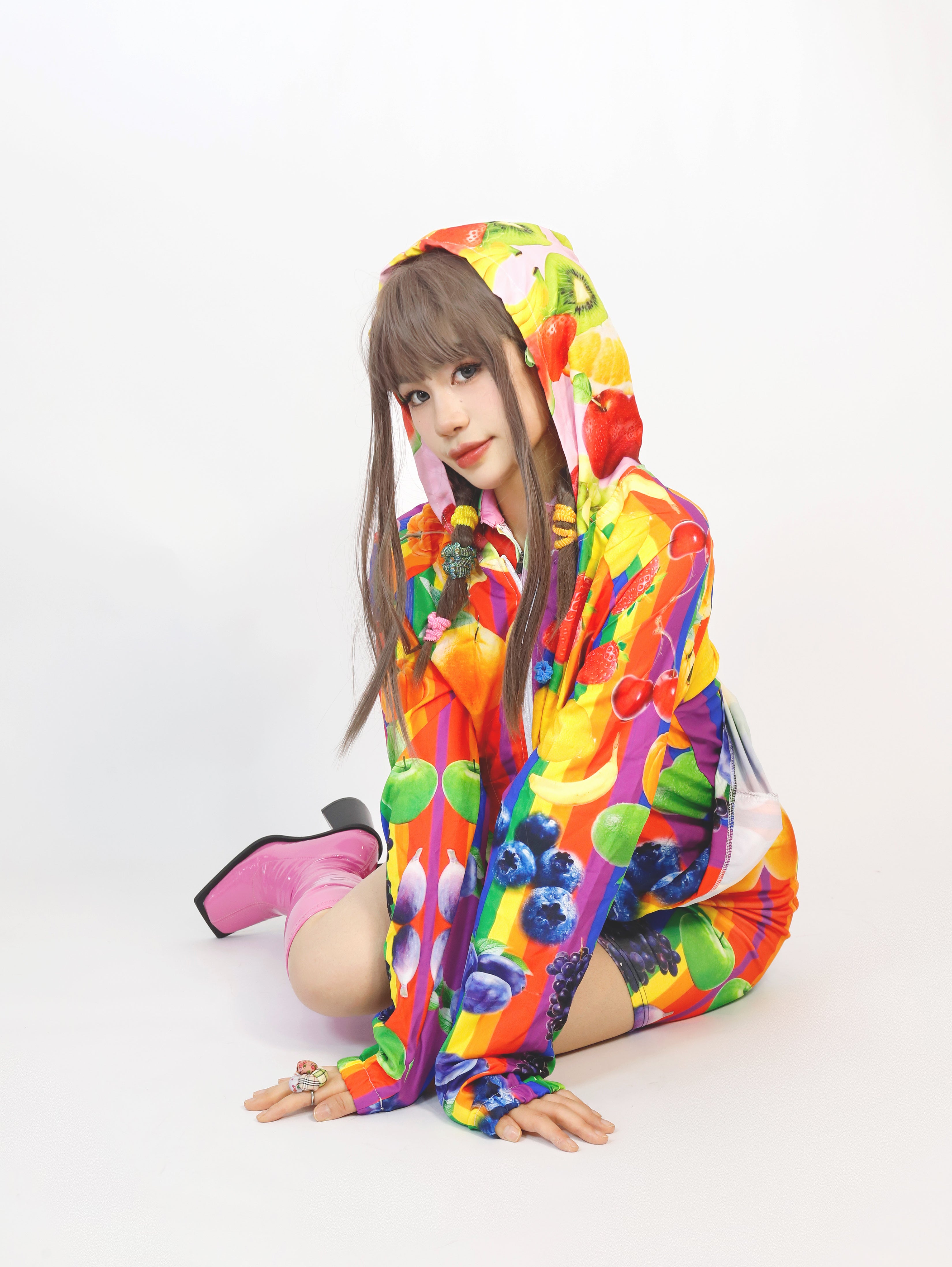 Harajuku Jacket Fruits Print Summer Wear Hooded Sun Shirt LEERROO by Land Decora