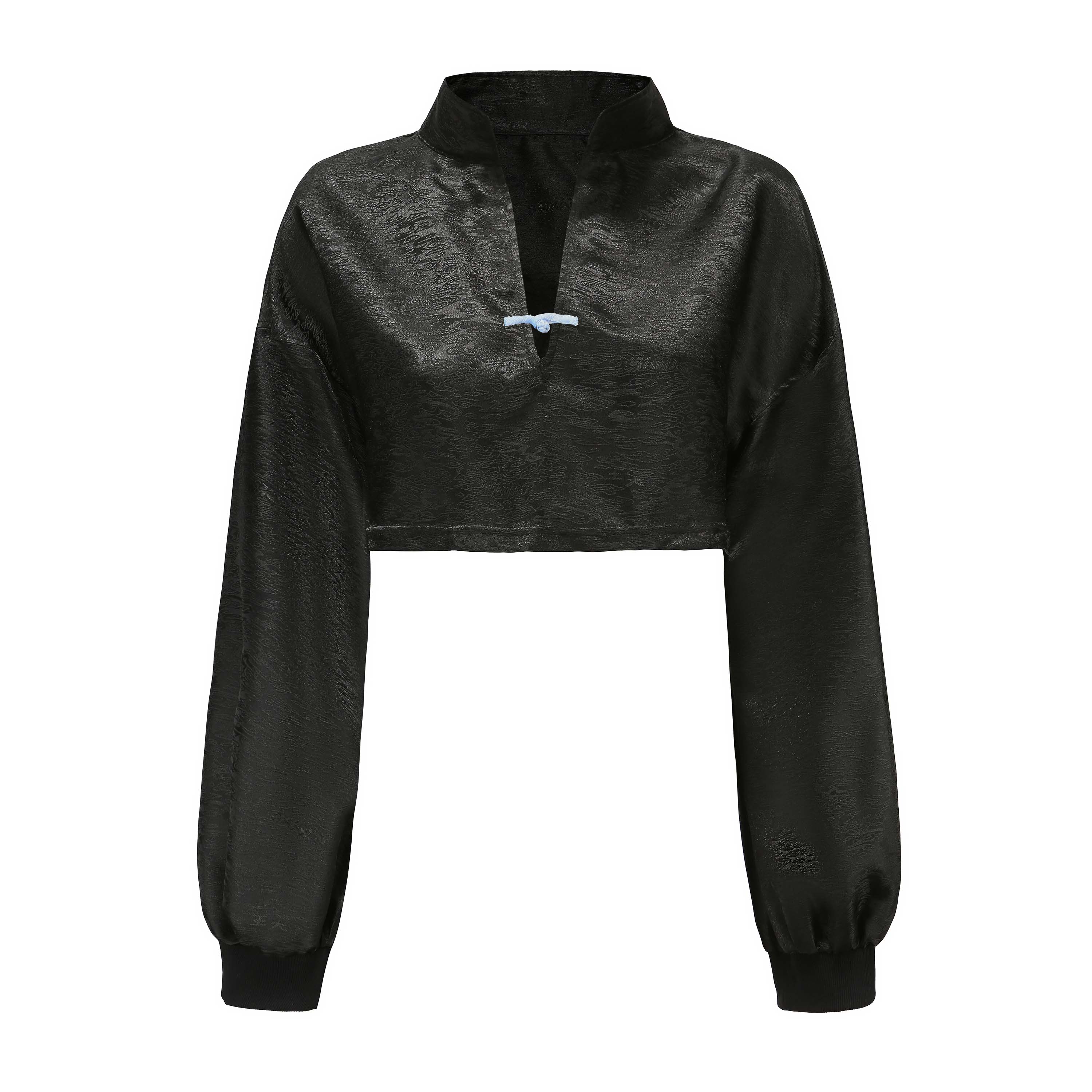 Hei Open Collar Crop Top by DAWANG