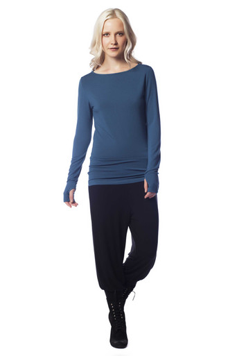 Thumbhole Boat Neck Top by A to Z Tees