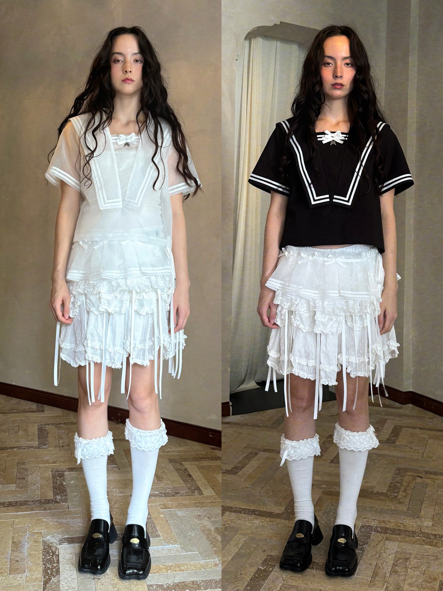 Kawaii Sailor Collar Bow Wing Tee - Cute Summer Style - Daytoday Everyday Institute by Land Decora