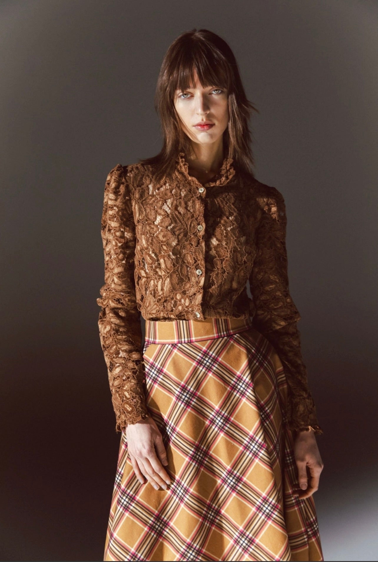 Simona Bonacci Lace Top in Beige Taglia by Sierra Deene