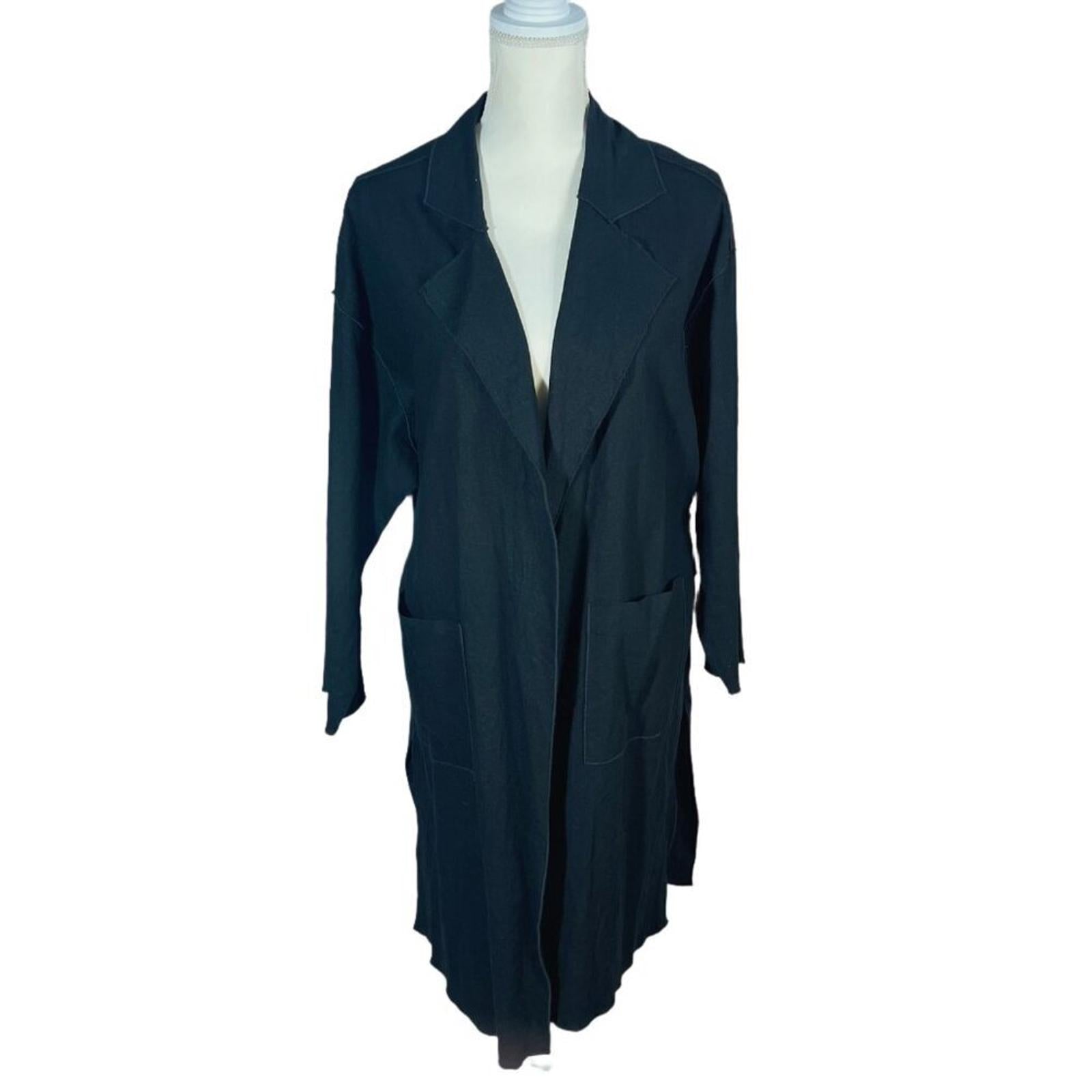 NWOT BP Black Linen Cardigan Women's Size M Quiet Luxury by Hot Girl Secondhand