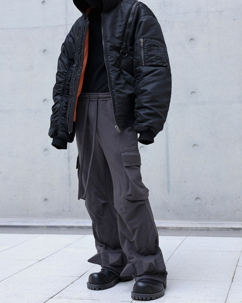 Spike Detail Wide Cargo Pants by OFFCULTURE