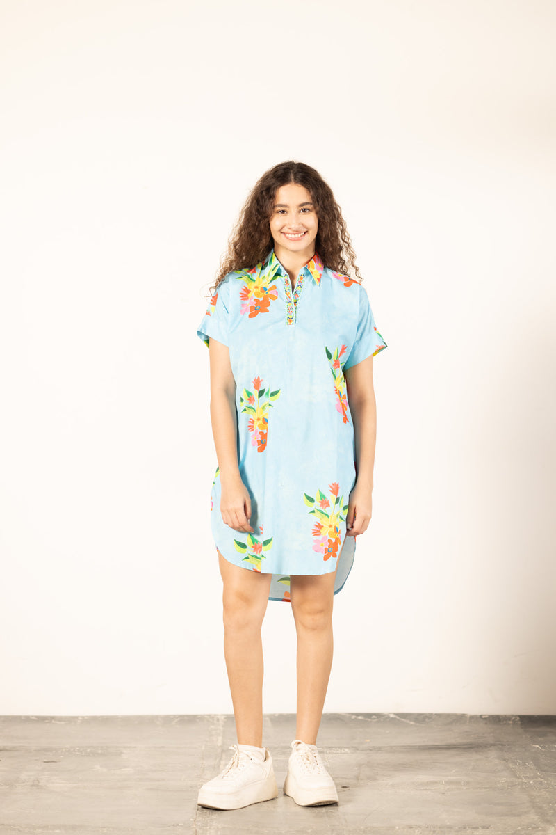 FLORAL SKY ANNA DRESS by Maude Vivante