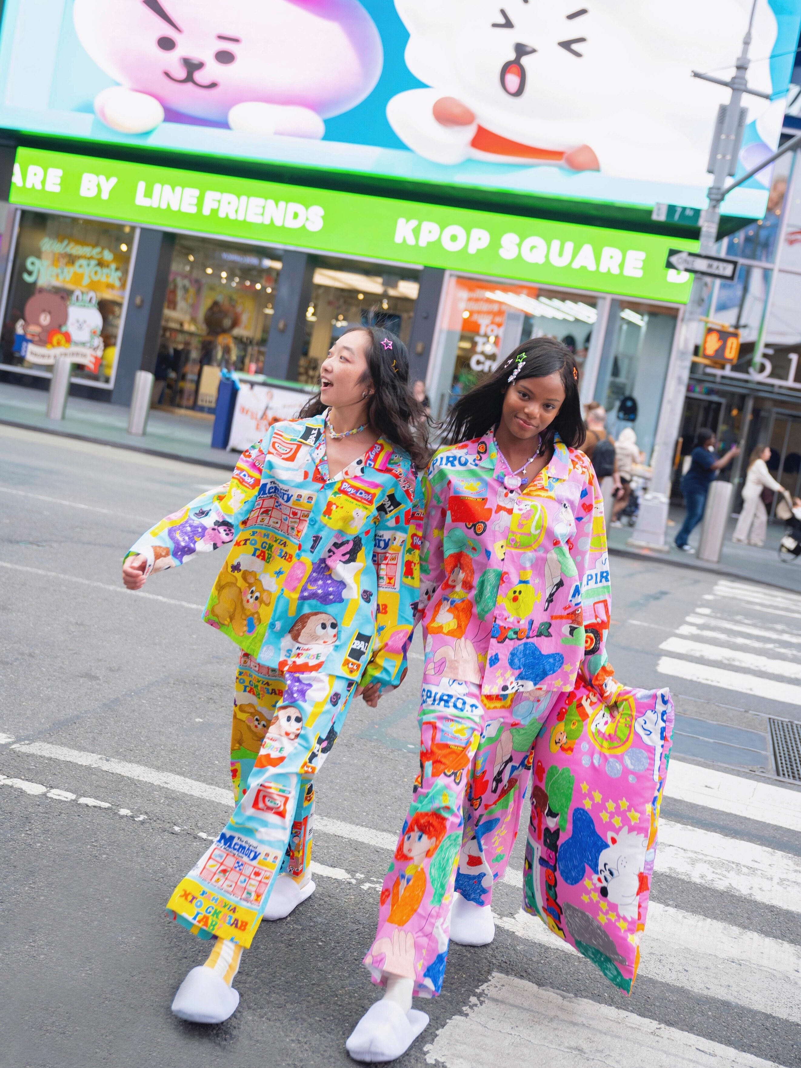 Colorful Doodle Cotton Pajama Set - Puffynest by Land Decora