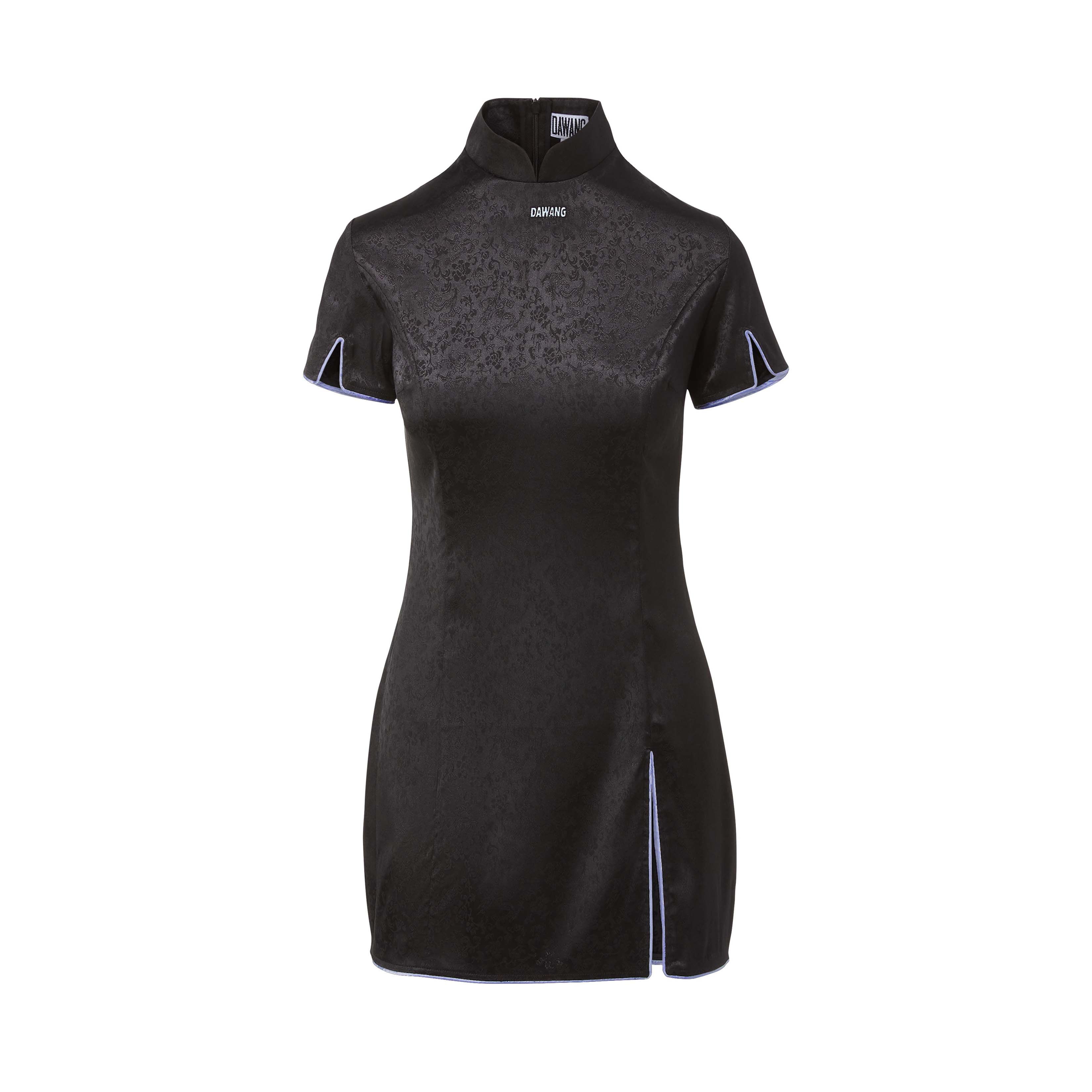 Noma Brocade Qipao Mini Dress Black by DAWANG