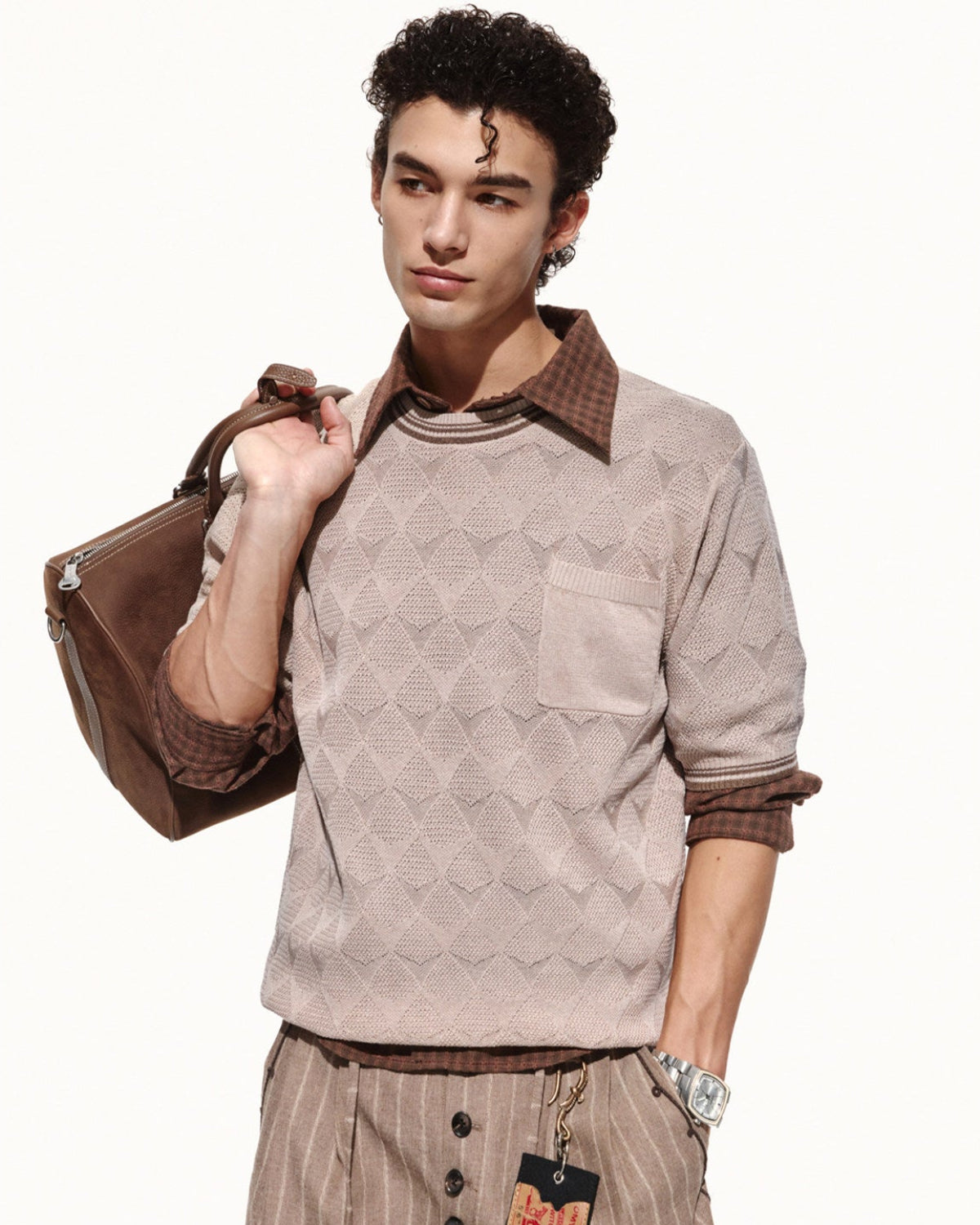 Script-X Linen Lyocell Rib Tee by OFFCULTURE
