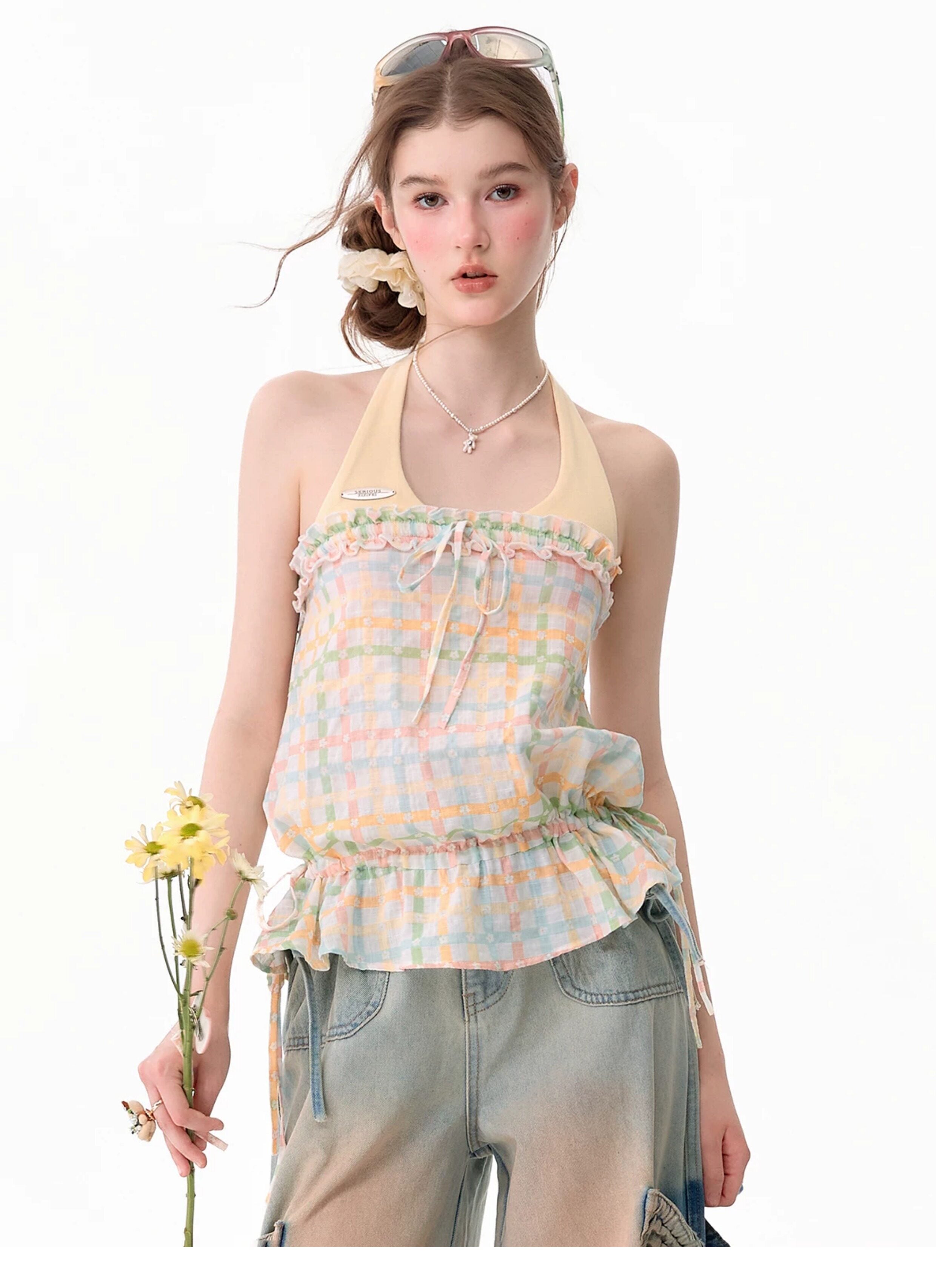 Y2K Halter Cami Top - ziziFei by Land Decora