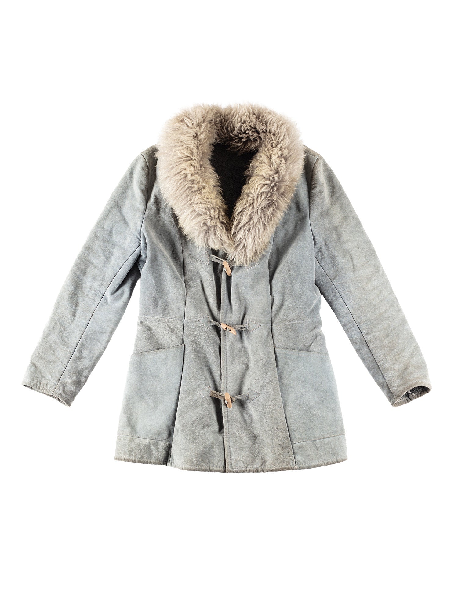 Vintage Women Faux Sheepskin Coat in Gray by Northern Grip