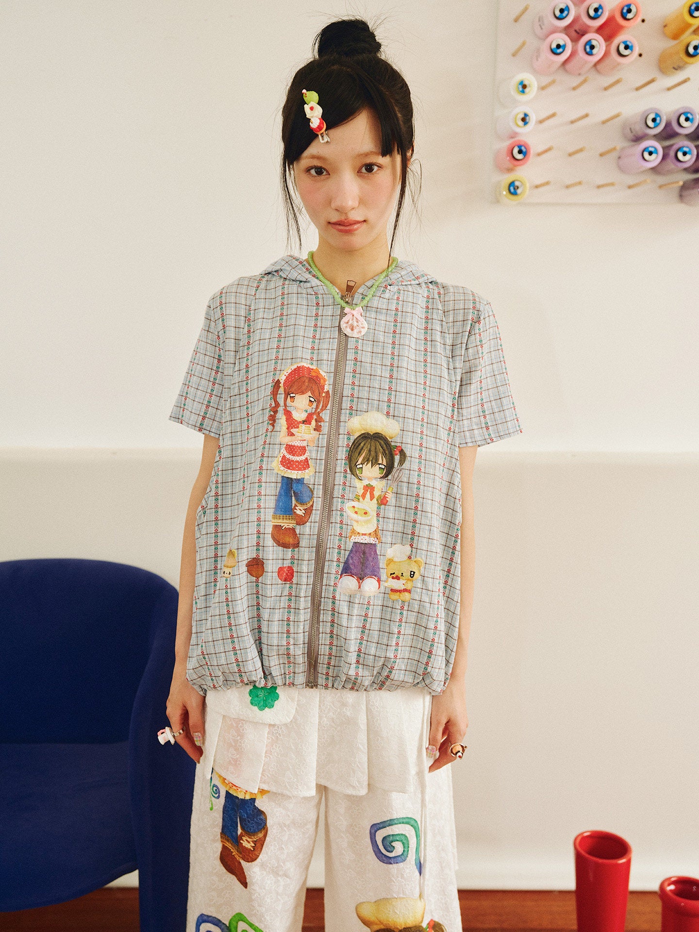 Plaid Double Layer Cotton Shirt - Have a Meal by Land Decora